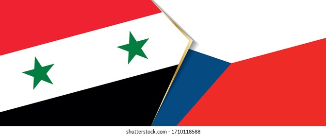 Syria and Czech Republic flags, two vector flags symbol of relationship or confrontation.