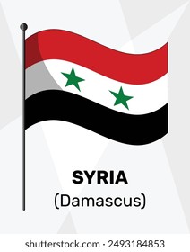 SYRIA Damascus flag vector illustration