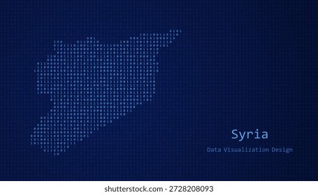 Mapa digital de Siria formado con unos y ceros para el diseño de visualización de datos