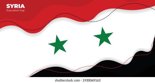 Syria Evacuation day design with syria flag vector illustration. Good template for Syria national day design.