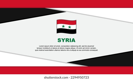 Plantilla de diseño de fondo de resumen de la bandera siria. Ilustración del vector de caricaturas del Día de la Independencia de Siria. Vector de Siria