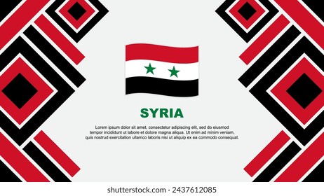 Plantilla de diseño de fondo abstracto de la bandera de Siria. Siria Día de la Independencia Banner Fondo de pantalla Ilustración vectorial. Siria