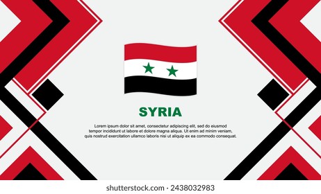 Plantilla de diseño de fondo abstracto de la bandera de Siria. Siria Día de la Independencia Banner Fondo de pantalla Ilustración vectorial. Pancarta de Siria
