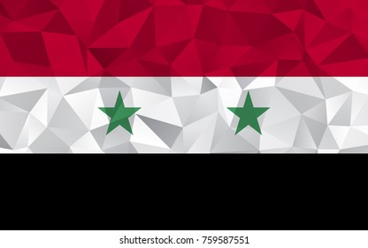 Syria flag. Abstract Polygon Geometric Shape Background. Vector eps10.