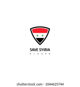 Syria Flag Badge, Shield Logo