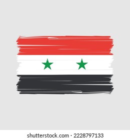 Ilustración del vector de pincel de bandera de Siria