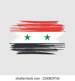 Syria Flag Brush Vector Illustration