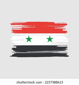 Syria Flag Brush Vector Illustration