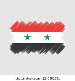 Syria Flag Brush Vector Illustration