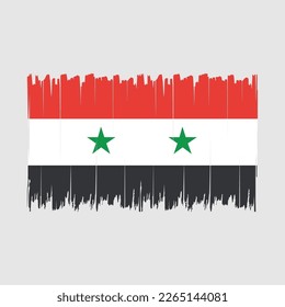 Ilustración del vector de pincel de bandera de Siria