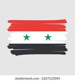 Syria Flag Brush Vector Illustration