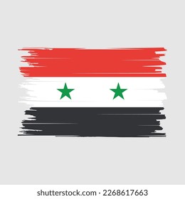 Syria Flag Brush Vector Illustration
