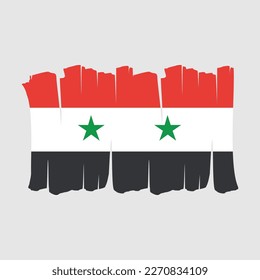 Ilustración del vector de pincel de bandera de Siria