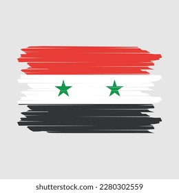 Syria Flag Brush Vector Illustration