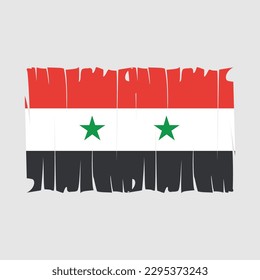 Syria Flag Brush Vector Illustration