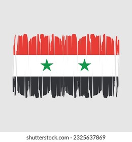 Syria Flag Brush Vector Illustration
