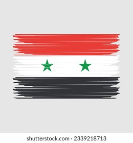Syria Flag Brush Vector Illustration