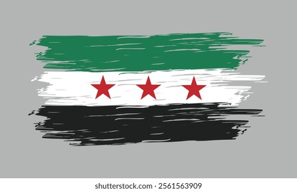 Syria Flag Brush Vector Illustration