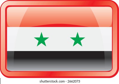 Botón Bandera de Siria. Icono de marca.