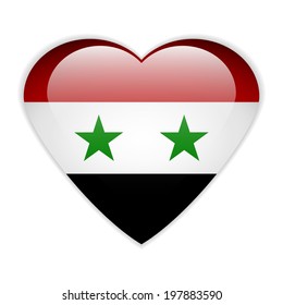 Syria flag button on a white background. Vector illustration.