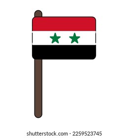 Bandera de Siria. Ilustración vectorial de color de dibujos animados.