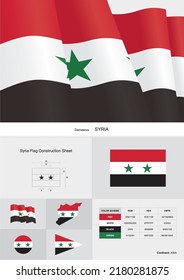 syria flag construction sheet vector