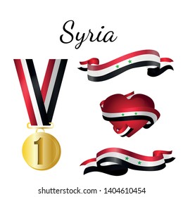 Syria Flag Country Heart Illustration