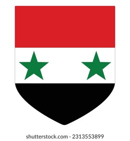 Syria flag. Flag of Syria in design shape