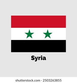 Ilustración vectorial de diseño de la bandera de Siria sobre un fondo gris para gráfico y Diseño web.
