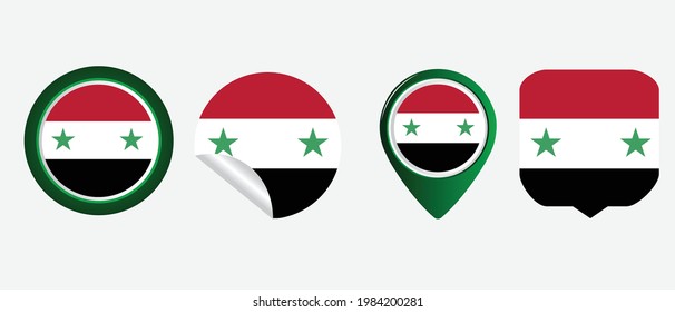 Syria flag. flat icon symbol vector illustration