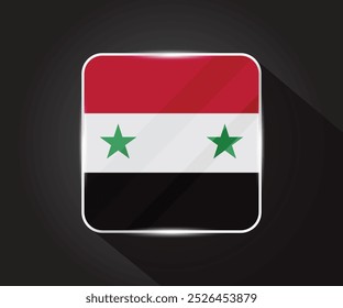Syria flag glossy square icon illustration 
