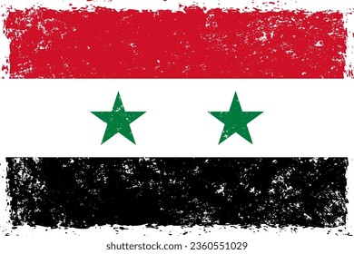 Syria flag grunge distressed style