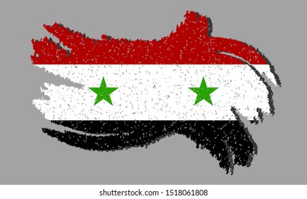 Syria flag grunge, Syria flag with shadow on isolated background, vector illustration