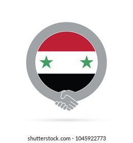 Syria flag handshake icon. agreement, welcome, cooperation concept