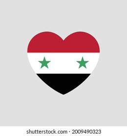Syria flag in heart shape vector love Syria