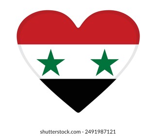 Syria flag heart shaped. vector