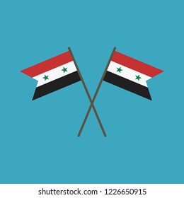Syria flag icon in flat design. Independence day or National day holiday concept.