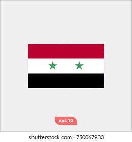 Syria flag icon, national symbol, flat vector and trendy illustration sign