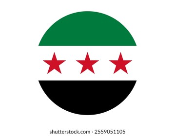 Syria Flag icon. Round flag of syria icon design, vector illustration