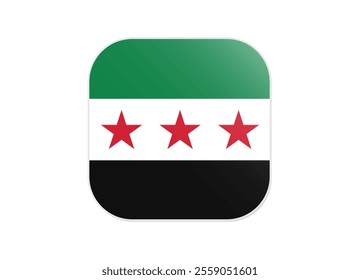 Syria Flag icon. Rounded square flag of syria icon design, vector illustration on white background