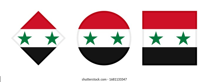 syria flag icon set, isolated on white background
