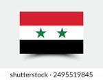 Syria flag. Flag of Syria. Flag icon. Standard color. Standard size. A rectangular flag. Computer illustration. Digital illustration. Vector illustration.