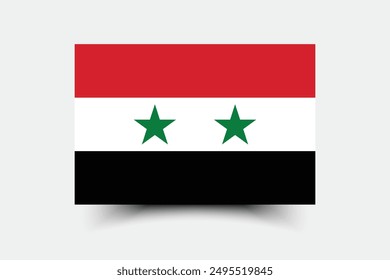 Syrien-Flagge. Flagge Syriens. Flag-Symbol. Standardfarbe. Standardgröße. Eine rechteckige Flagge. Computerdarstellung. Digitale Darstellung. Vektorillustration.