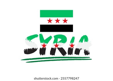 Syria flag. Flag of Syria. Flag icon. Standard color. Standard size. A rectangular flag. Computer illustration. Digital illustration. Vector illustration. Syria element maps flags badges