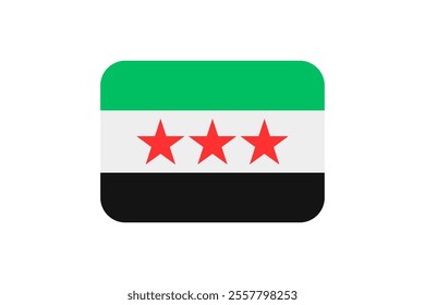 Syria flag. Flag of Syria. Flag icon. Standard color. Standard size. A rectangular flag. Computer illustration. Digital illustration. Vector illustration. Syria element maps flags badges