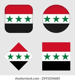 Syria Flag Icons Pack. Vector illustration.