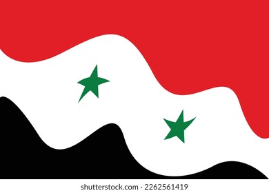 Ilustración de la bandera siria. vector de ilustración de fondo de la bandera siria