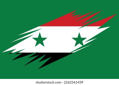 Ilustración de la bandera siria. vector de ilustración de fondo de la bandera siria