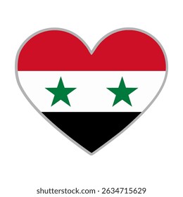 Syria flag. Syria love flag. Syria flag in heart shape. Love symbol. Vector illustration.

