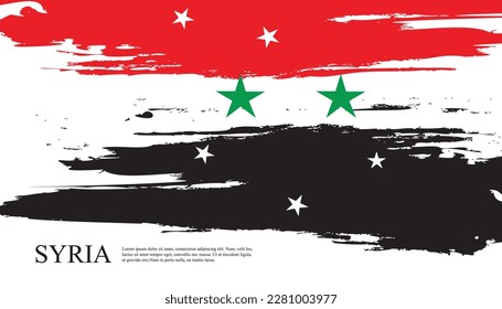 Syria Flag Made of Grunge effect Brush Paint Vector
